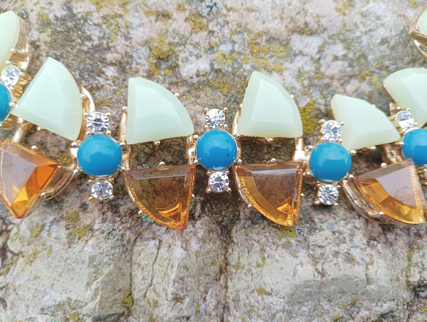 Chunky Vintage Art Deco Style Statement Necklace