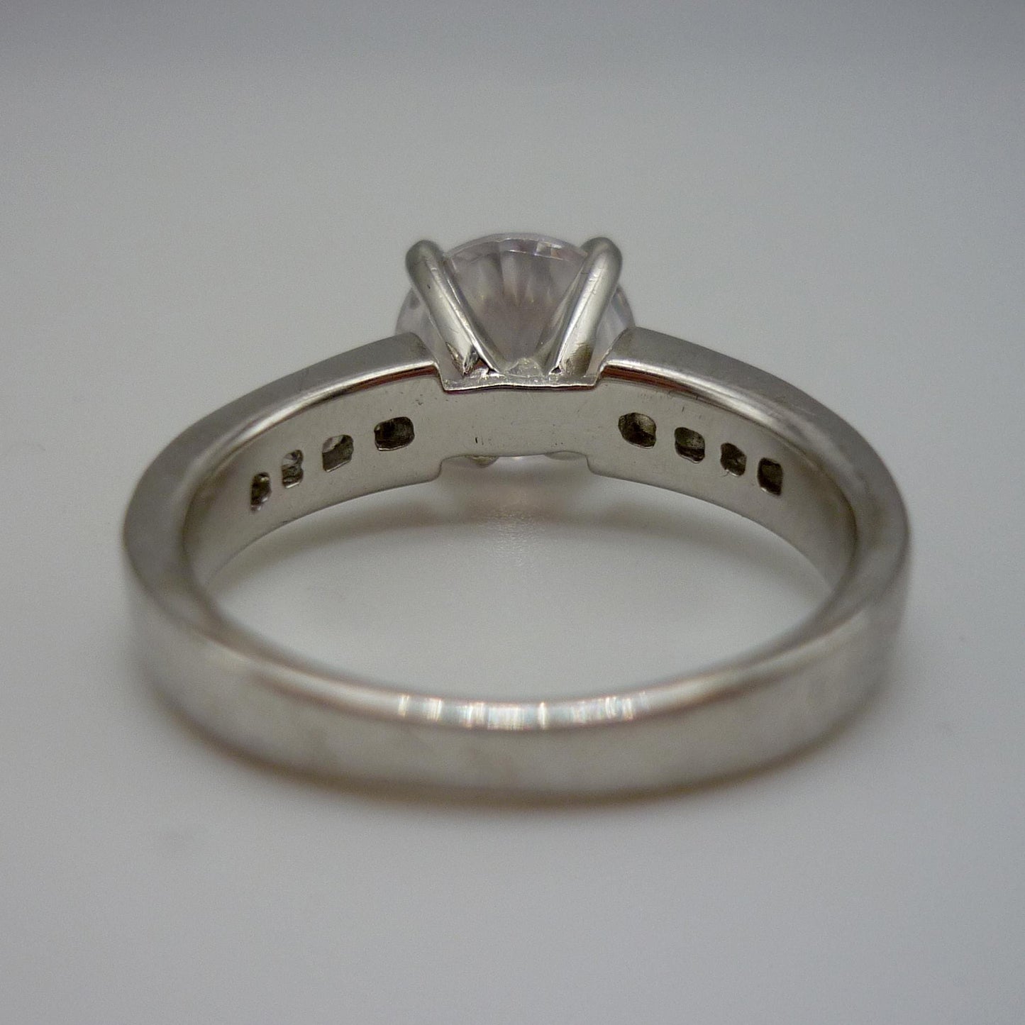 Cubic Zirconia Solitaire Silver Ring Size 6