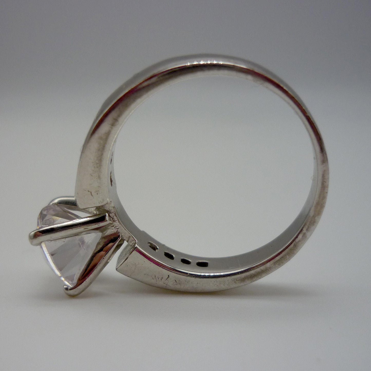 Cubic Zirconia Solitaire Silver Ring Size 6