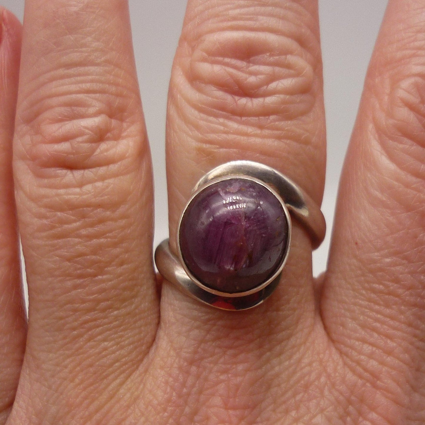 Vintage Silver Blue John Gemstone Ring Size 7.5