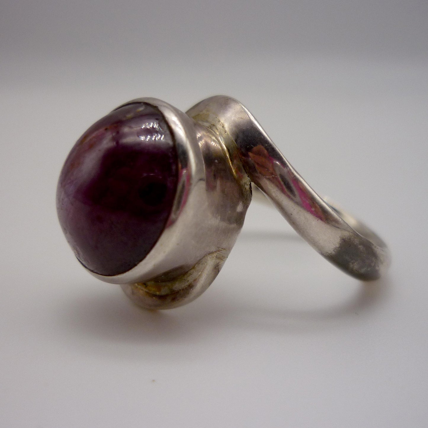 Vintage Silver Blue John Gemstone Ring Size 7.5