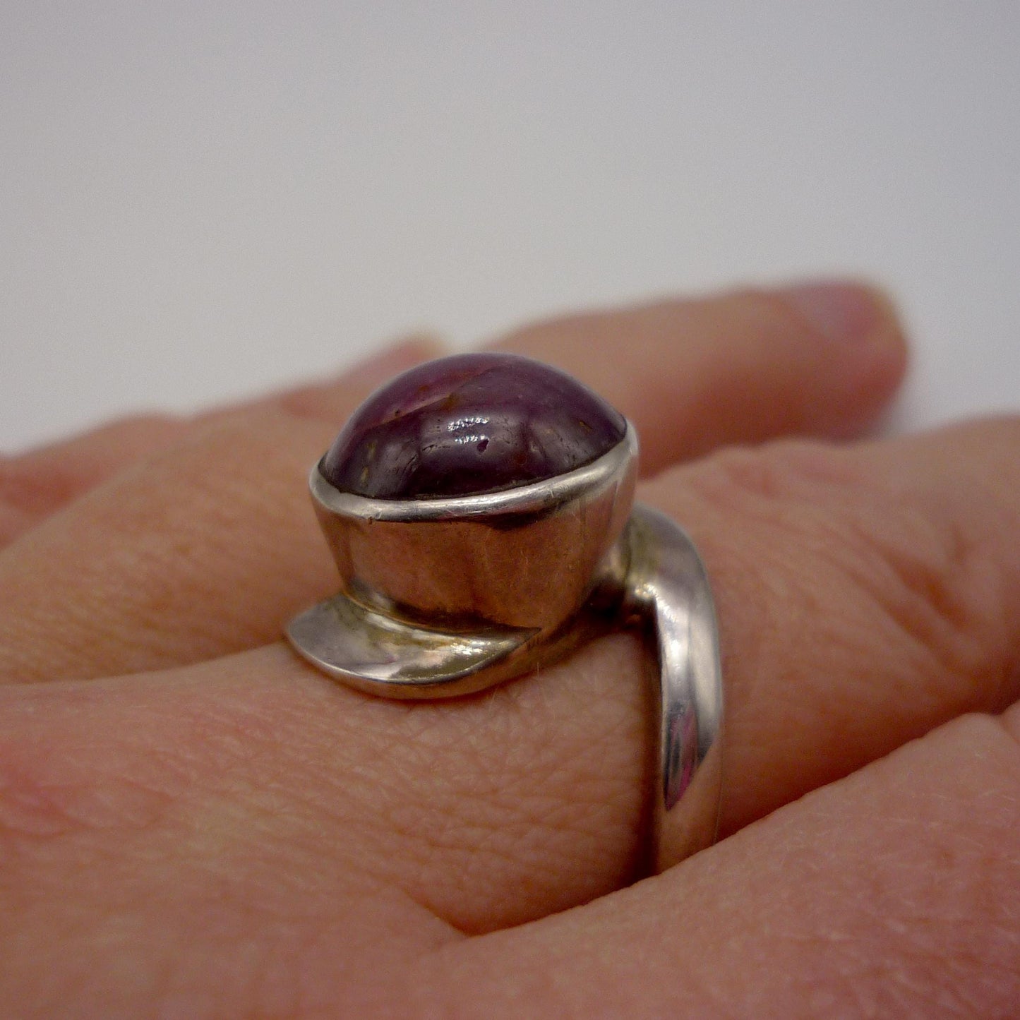 Vintage Silver Blue John Gemstone Ring Size 7.5