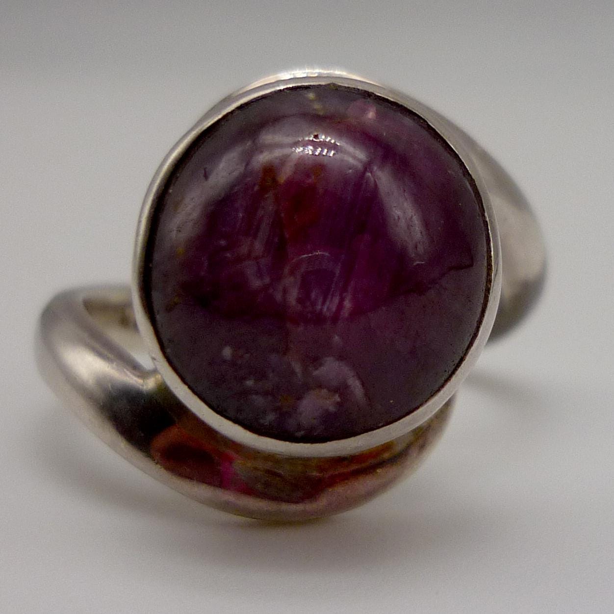 Vintage Silver Blue John Gemstone Ring Size 7.5