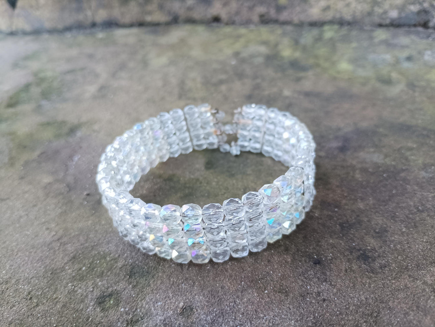 Vintage Aurora Borealis Beaded Bracelet