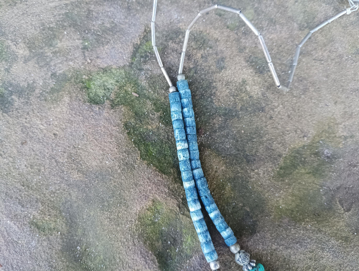 Vintage Southwestern Faux Silver & Turquoise Bead Necklace