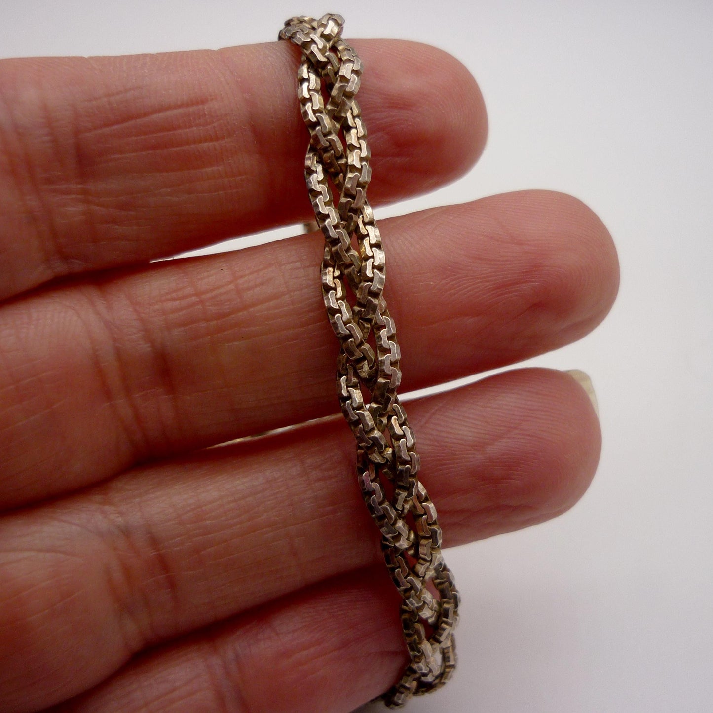 Sterling Silver Plaited Chain Bracelet