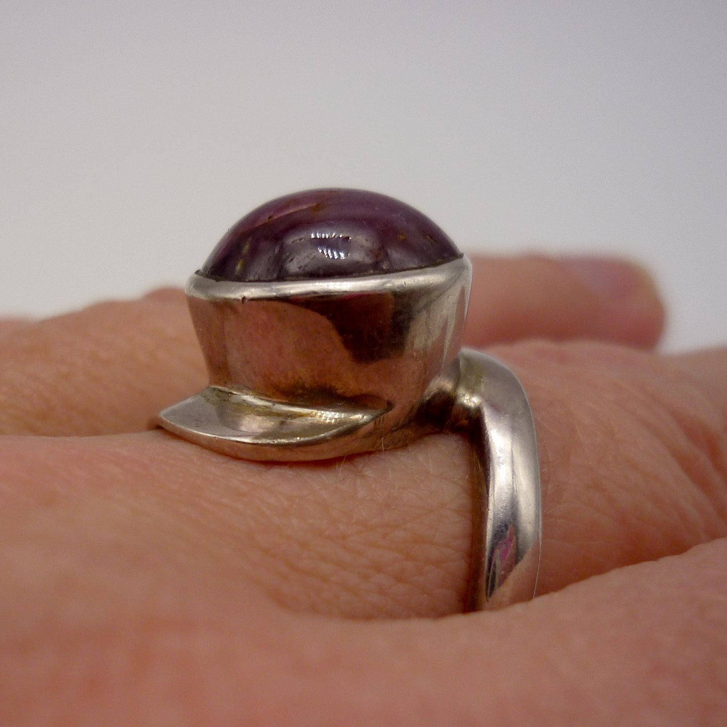 Vintage Silver Blue John Gemstone Ring Size 7.5