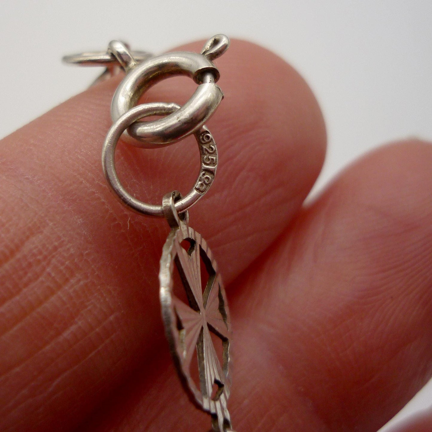 Vintage 925 Silver Maltese Cross Chain Bracelet