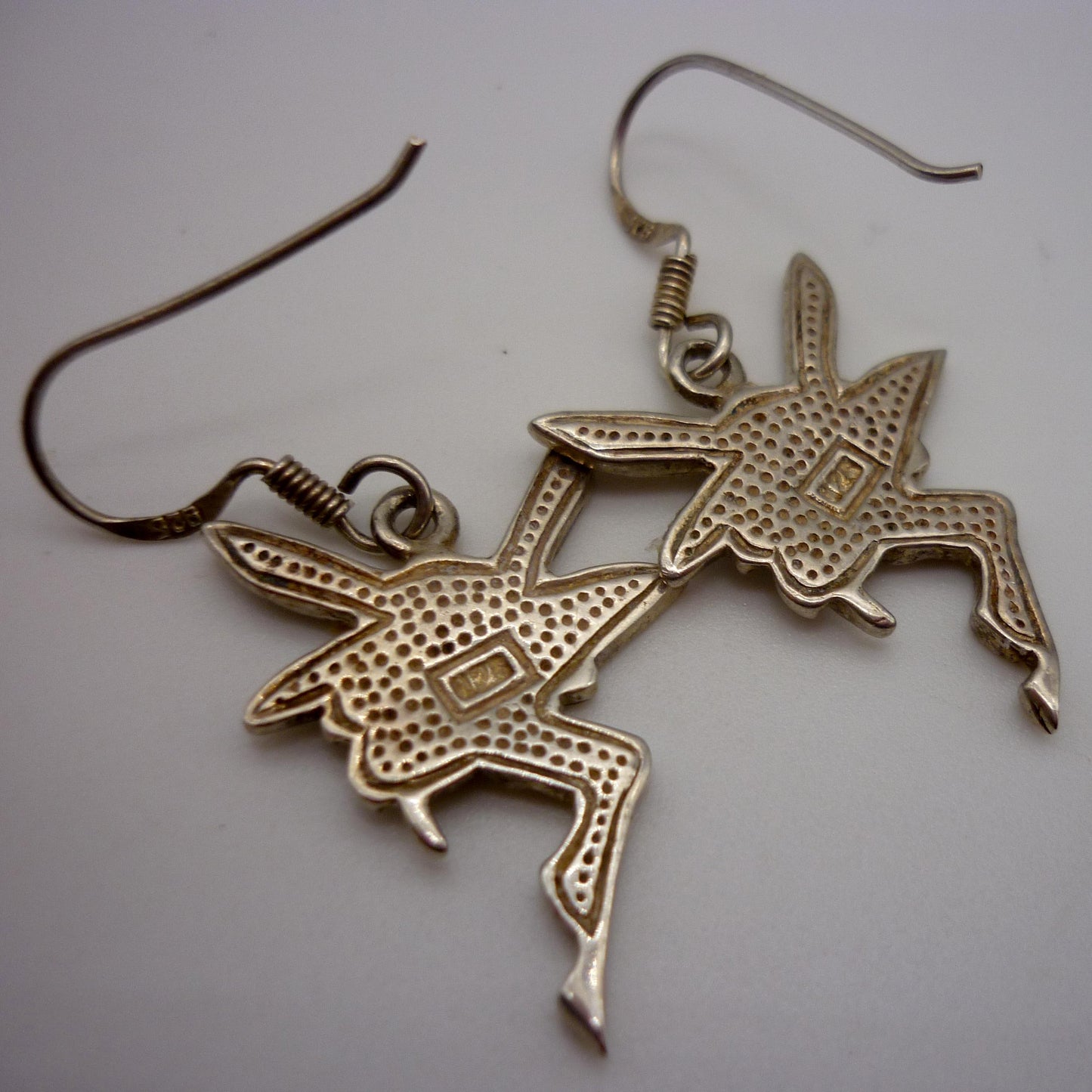 Vintage Sterling Silver Fairy Dangle  Earrings