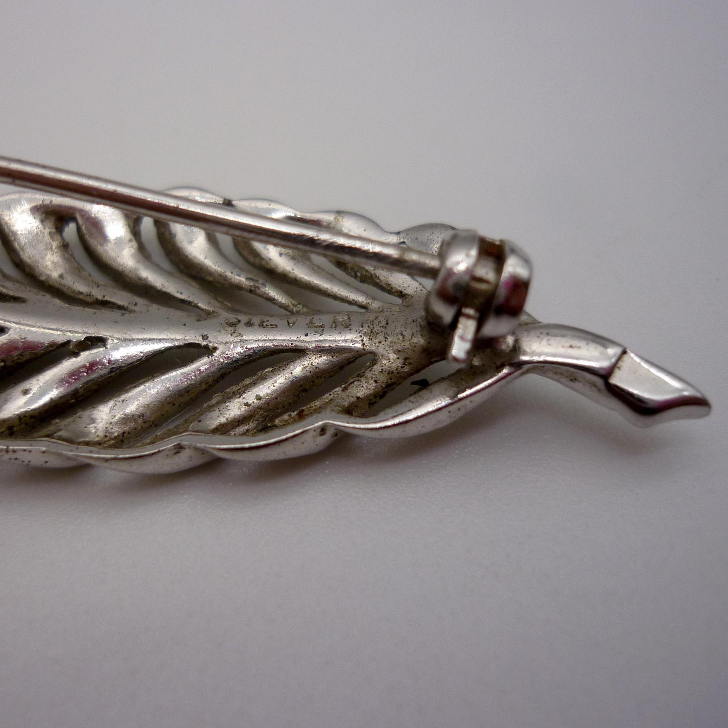 Silver & Marcasite Leaf Brooch