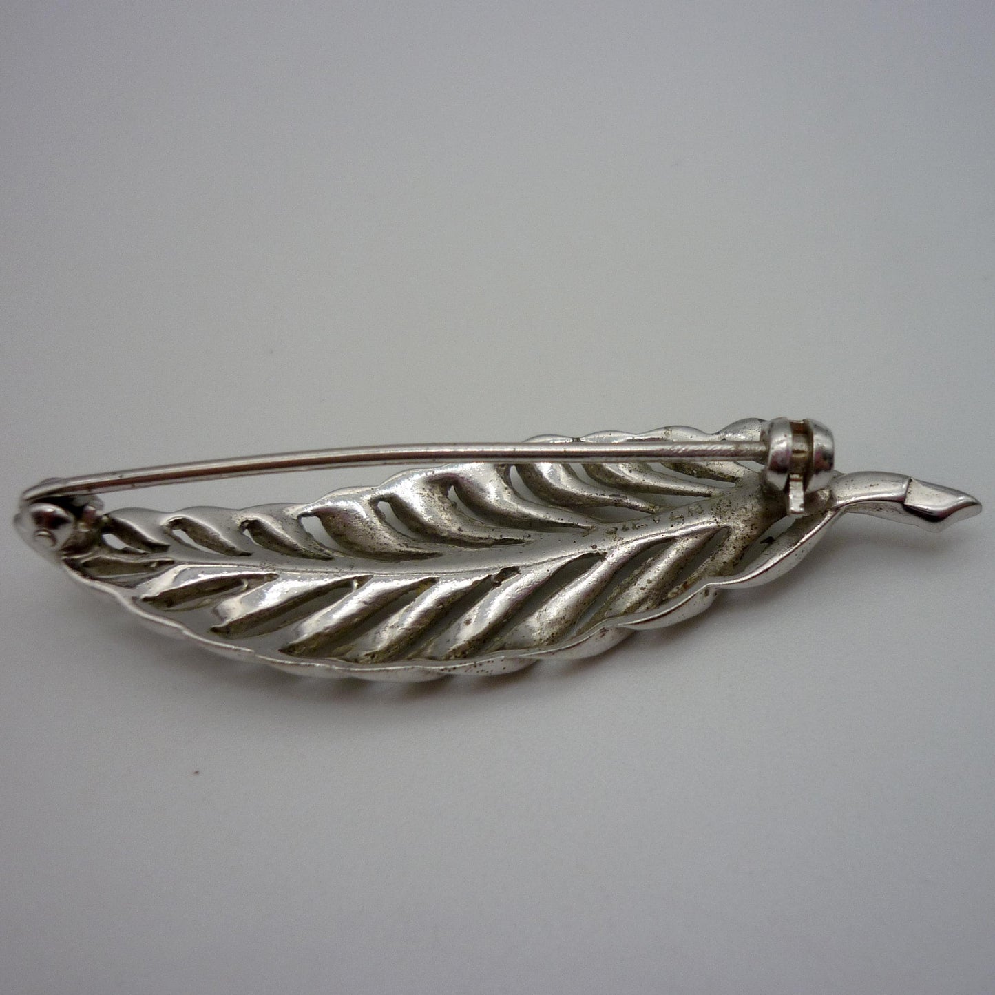 Silver & Marcasite Leaf Brooch