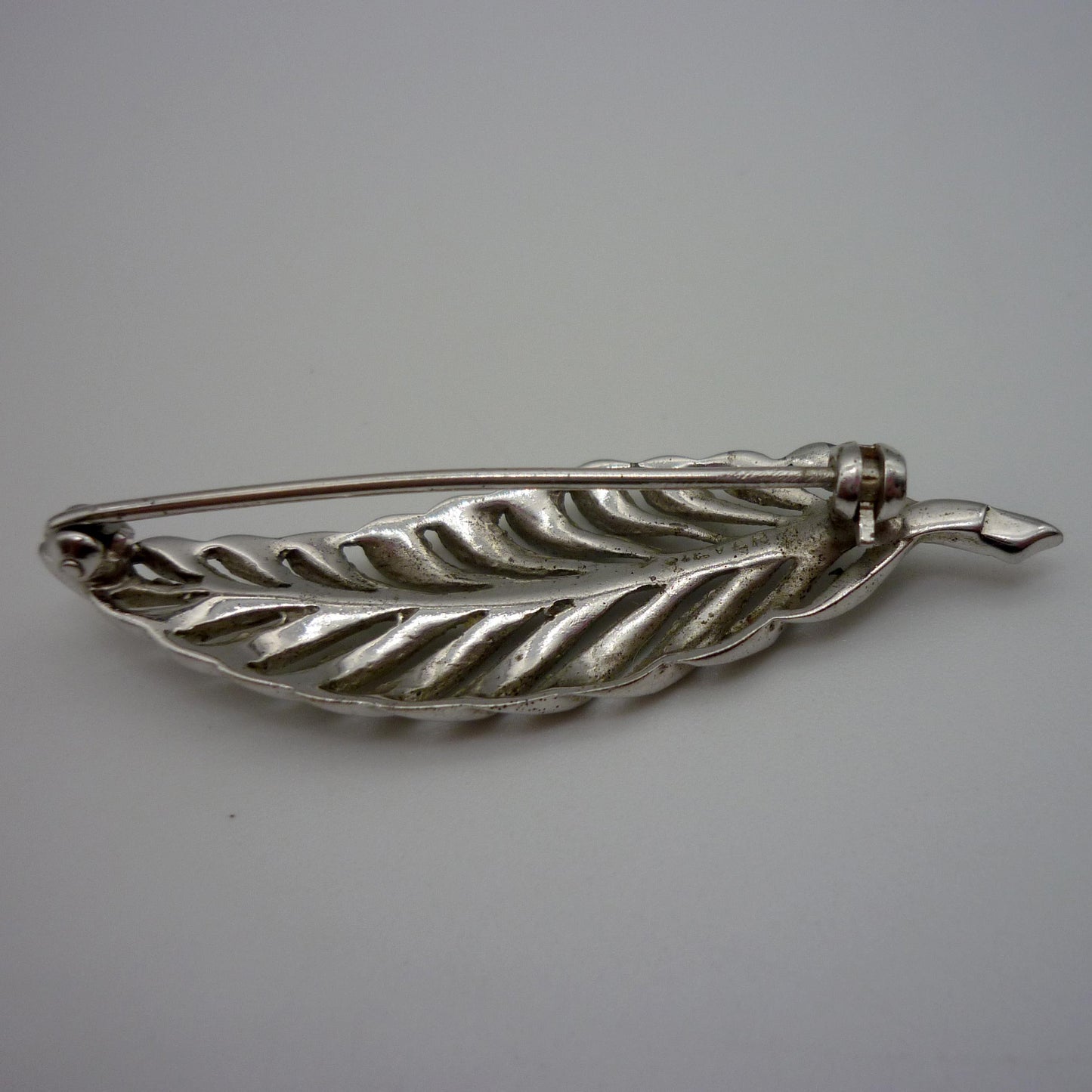 Silver & Marcasite Leaf Brooch