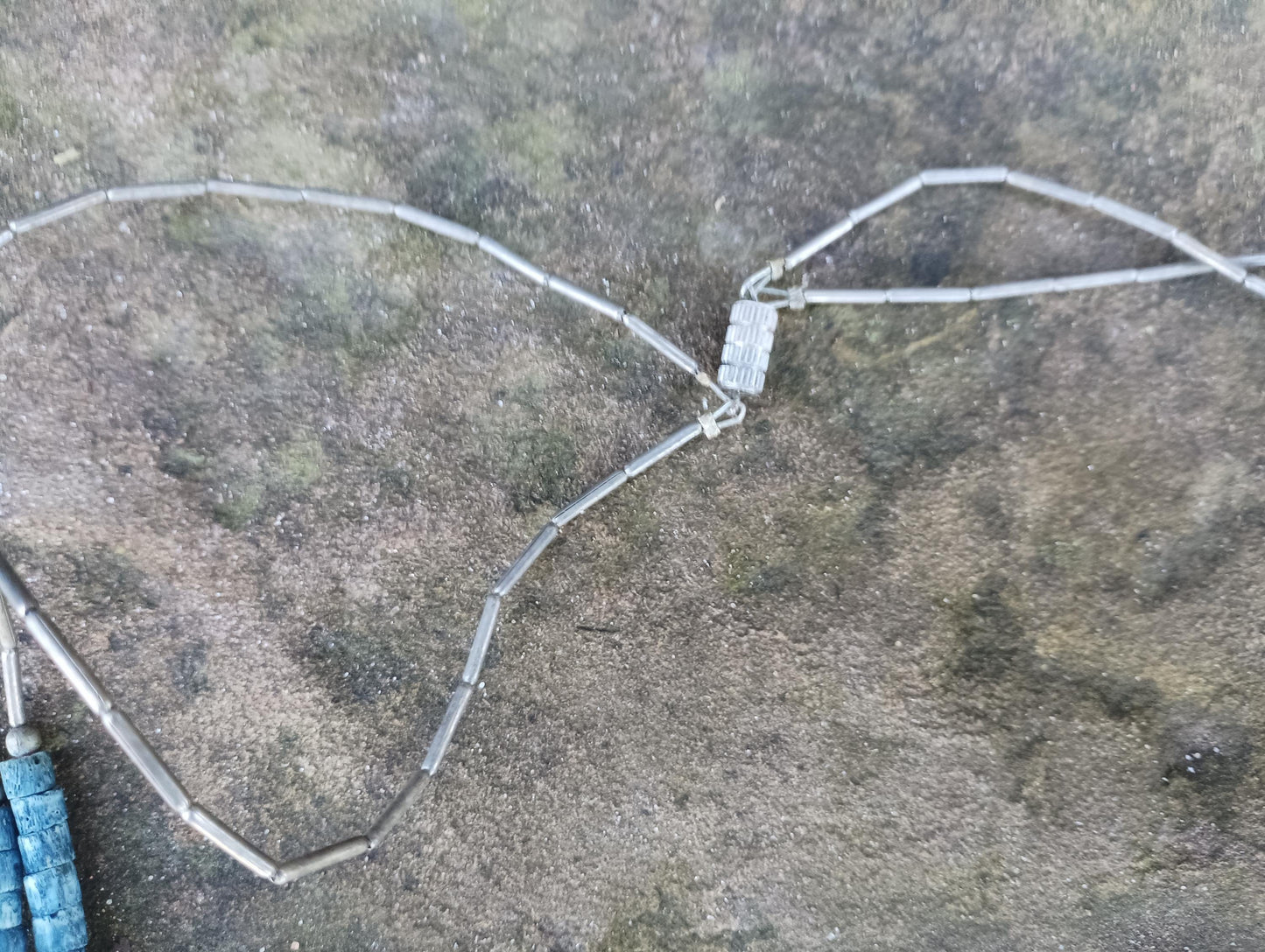 Vintage Southwestern Faux Silver & Turquoise Bead Necklace