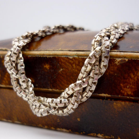 Sterling Silver Plaited Chain Bracelet
