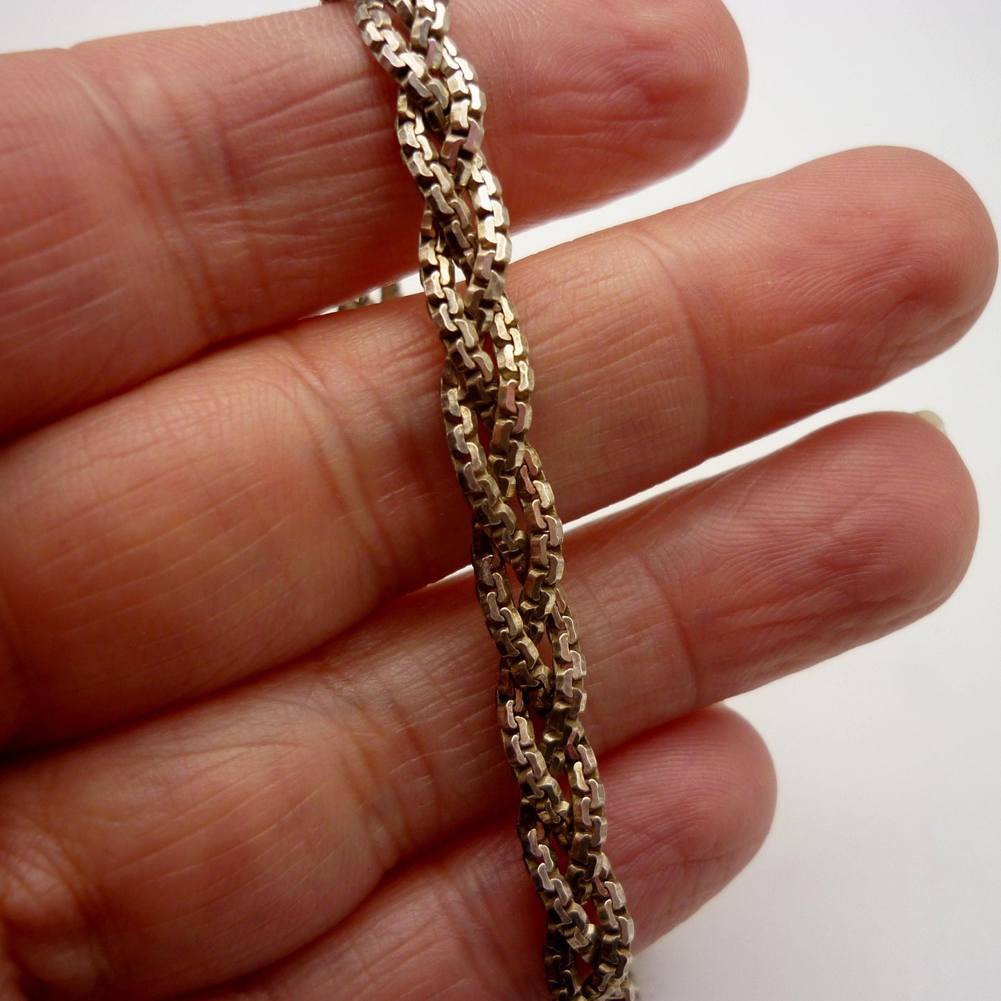 Sterling Silver Plaited Chain Bracelet