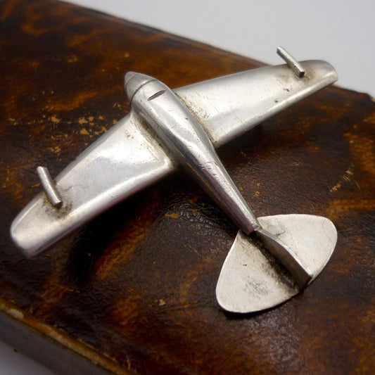 Vintage 1940's 958 Silver Airplane Brooch