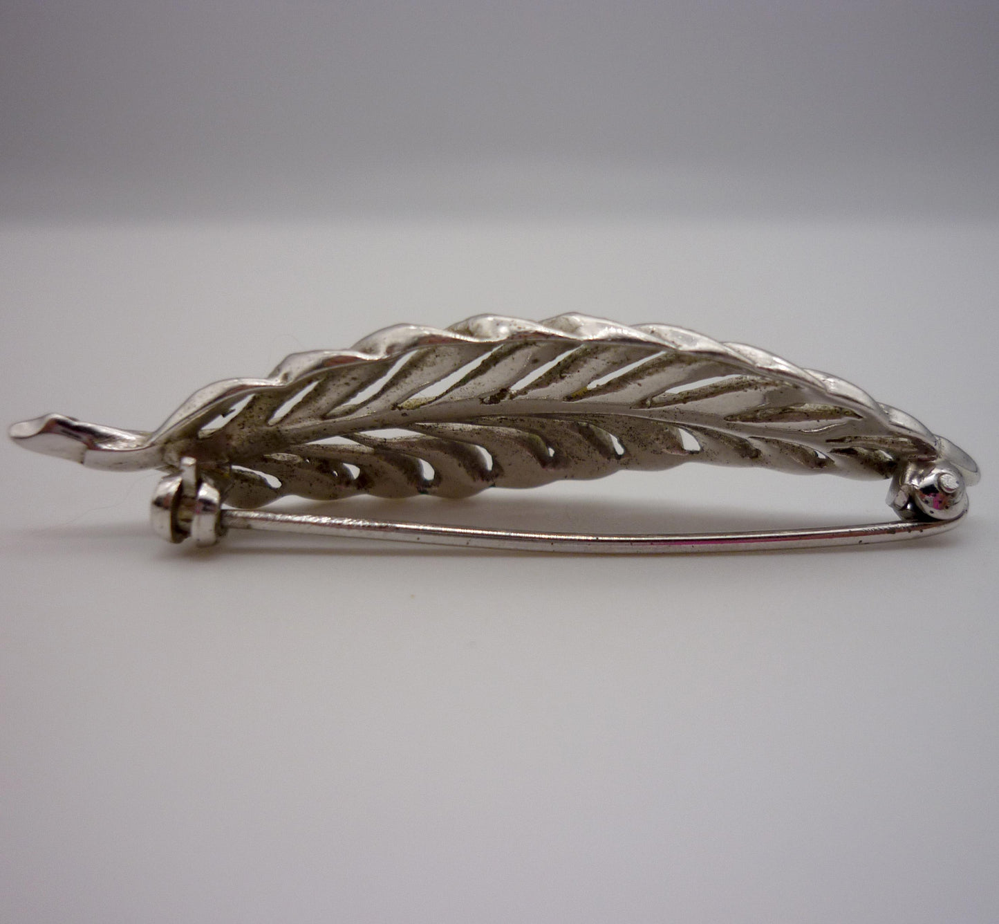 Silver & Marcasite Leaf Brooch