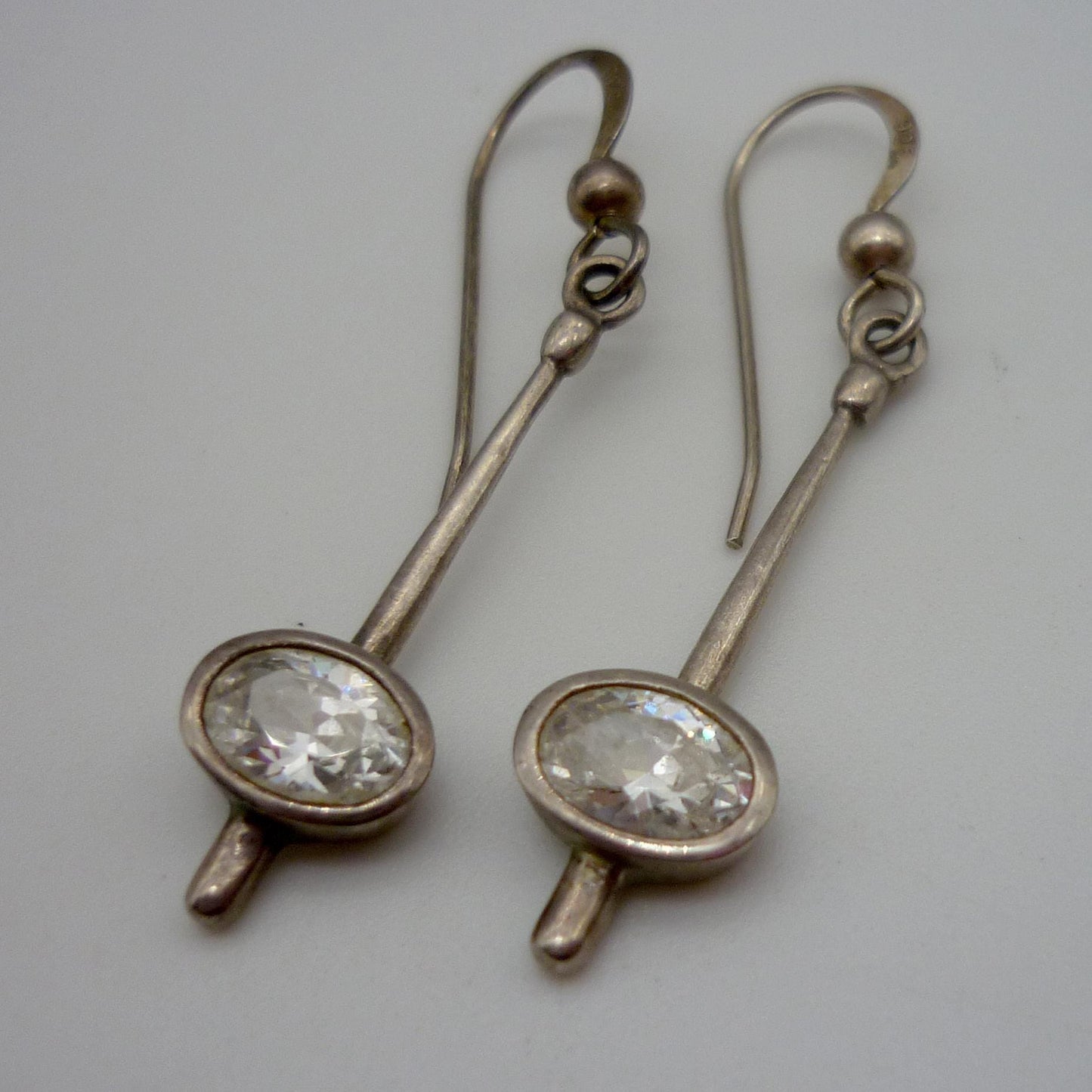 Vintage Clear Quartz Dangle Earrings