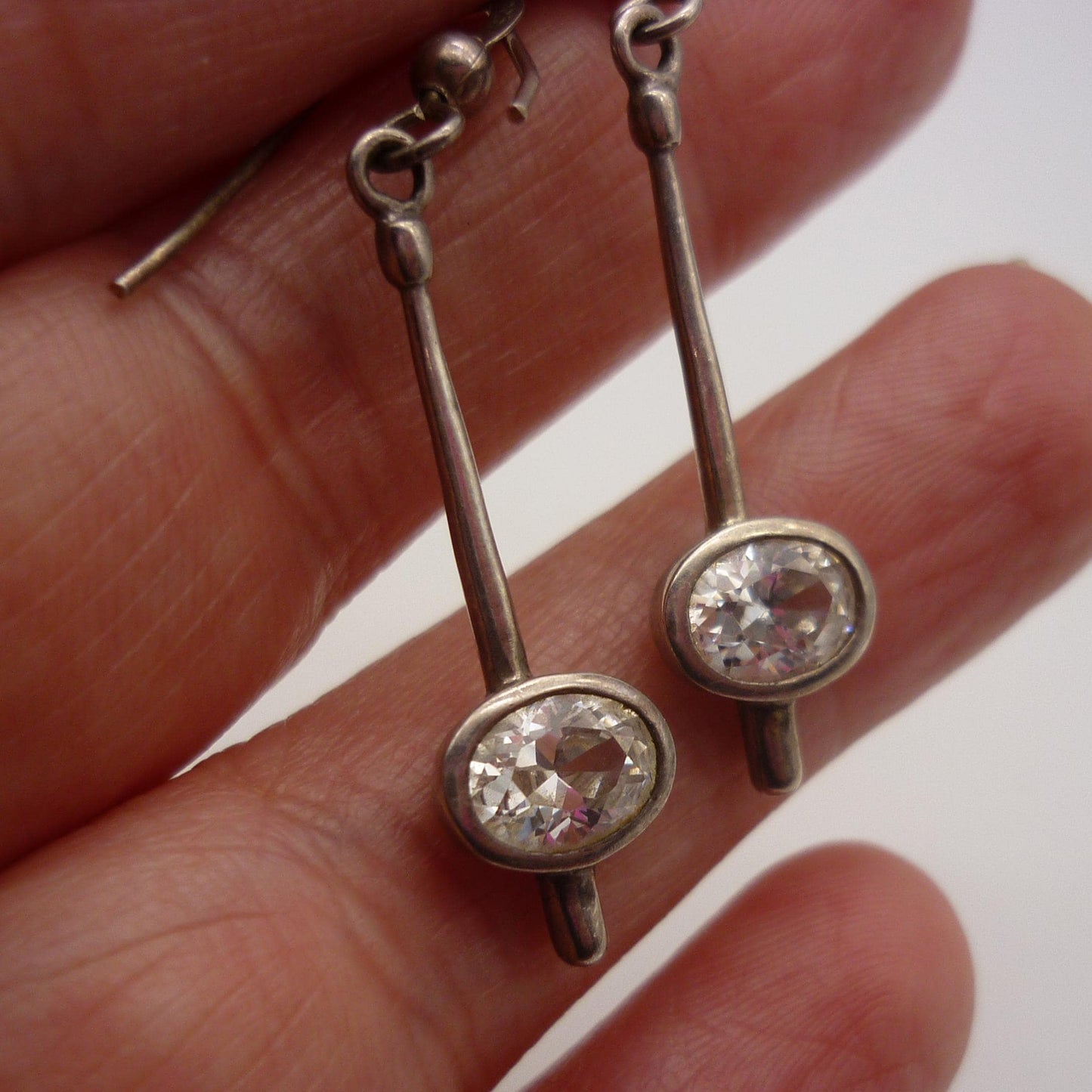 Vintage Clear Quartz Dangle Earrings