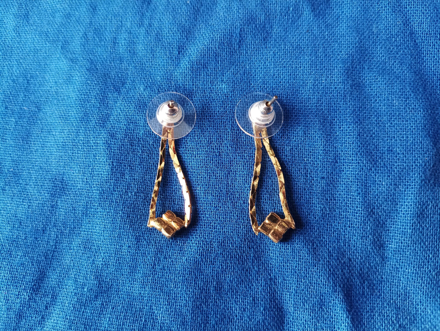 Vintage Gold Plated and Diamante Costume Drop Earrings