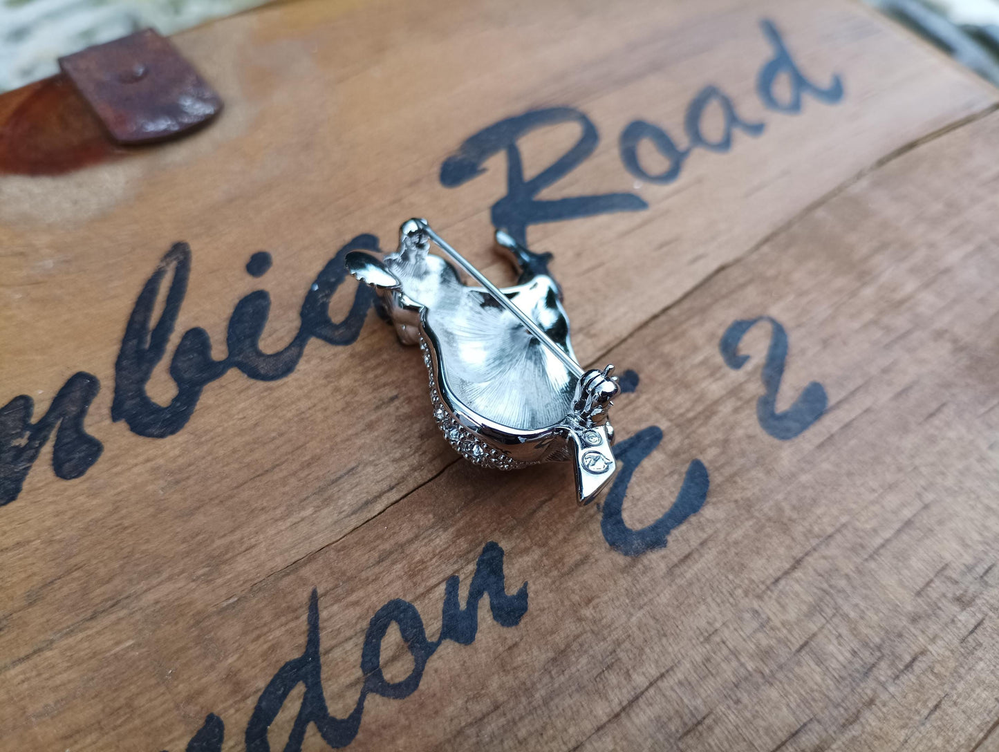 Vintage Rhodium Plated Swarovski Koala Pin