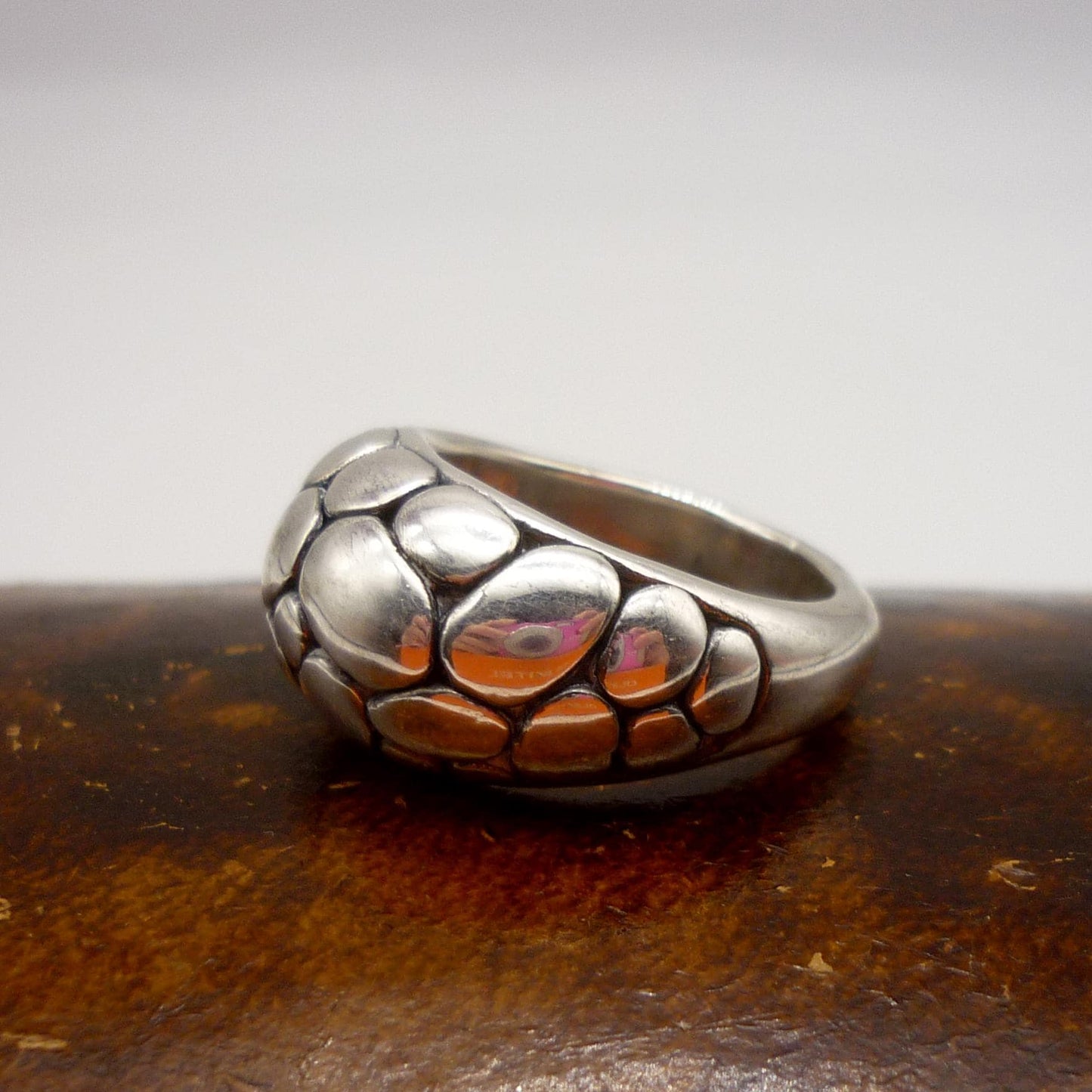 Chunky Silver Dome Ring Size 6.75