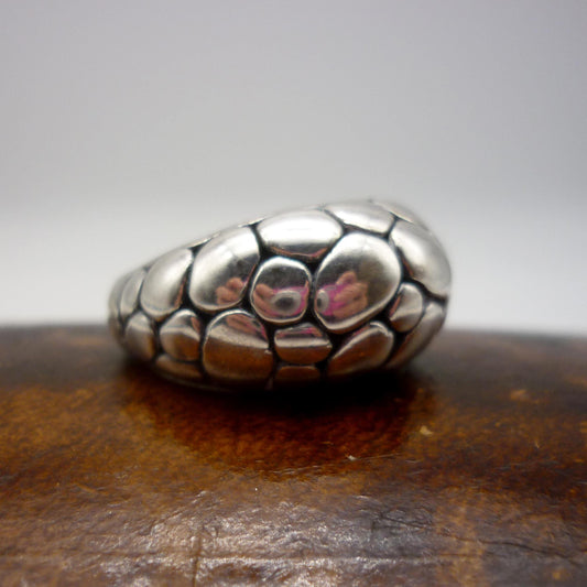 Chunky Silver Dome Ring Size 6.75