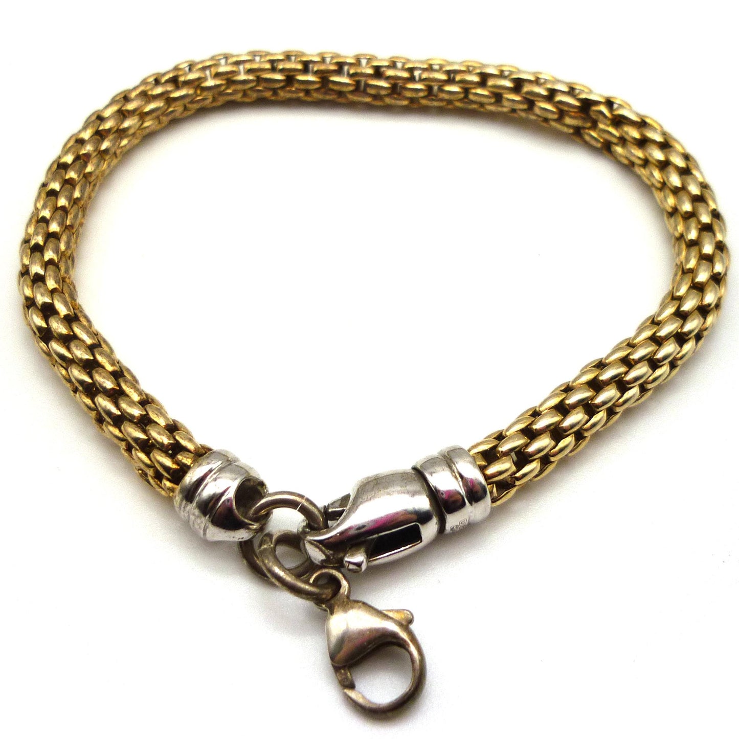 Gold Plated Sterling Silver Mesh Link Bracelet