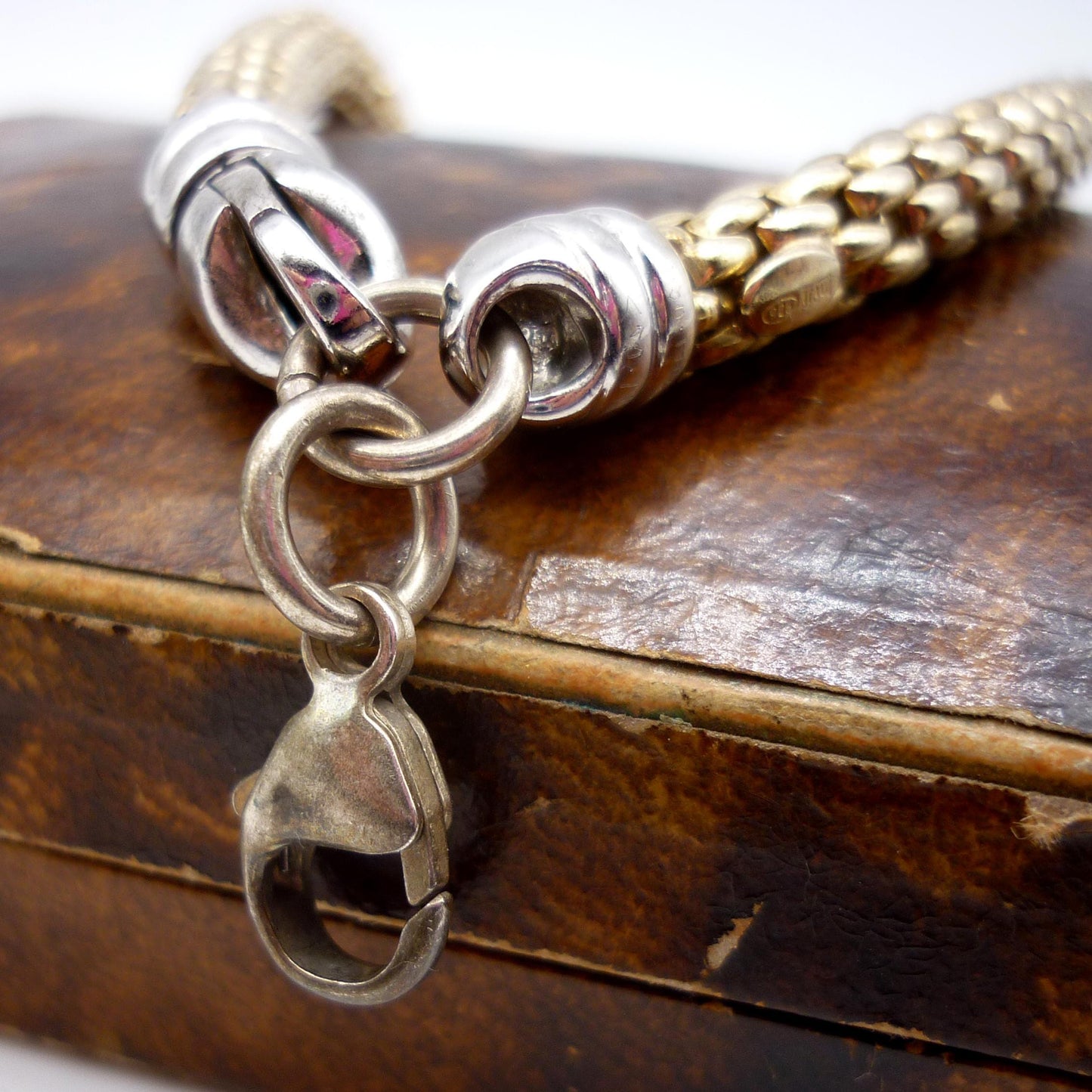 Gold Plated Sterling Silver Mesh Link Bracelet