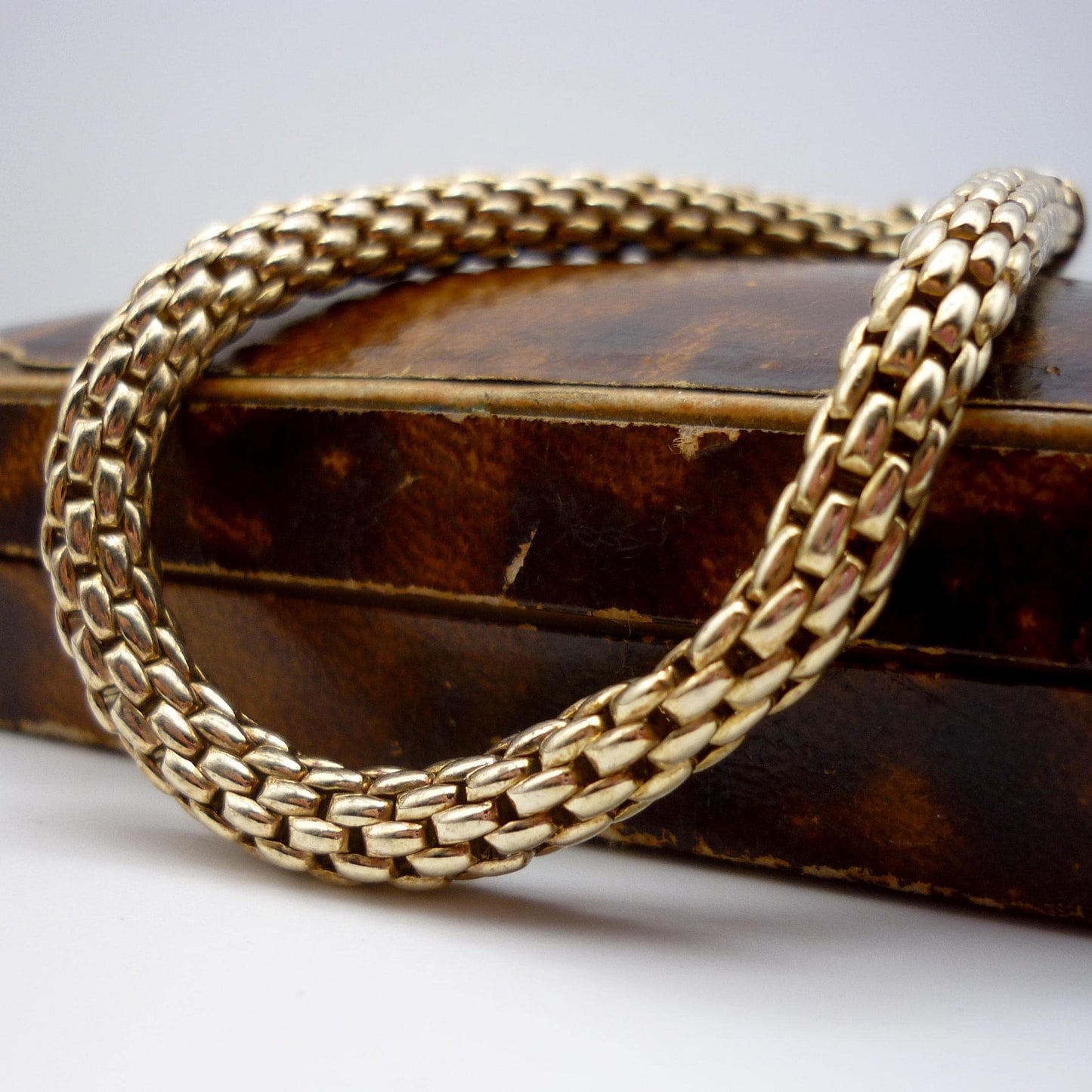 Gold Plated Sterling Silver Mesh Link Bracelet