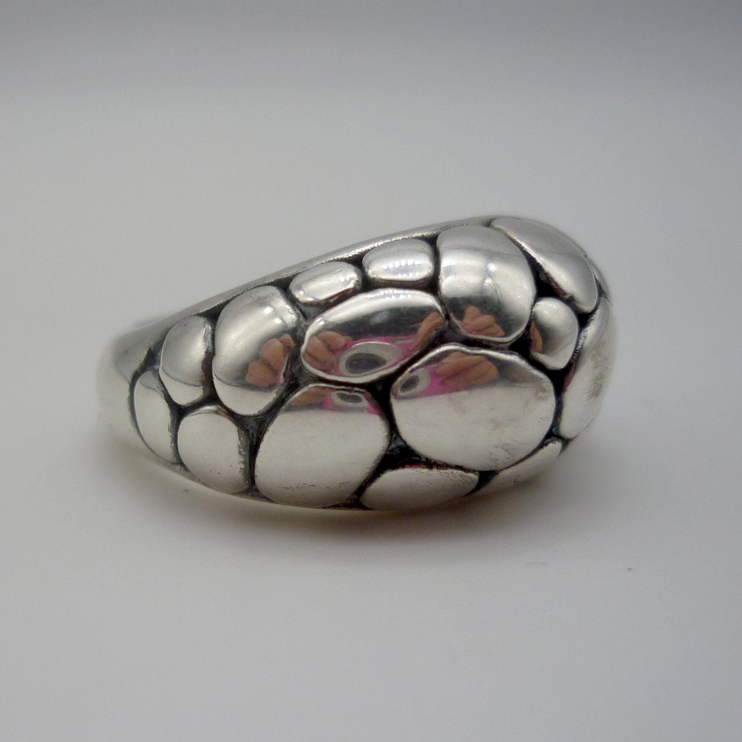 Chunky Silver Dome Ring Size 6.75
