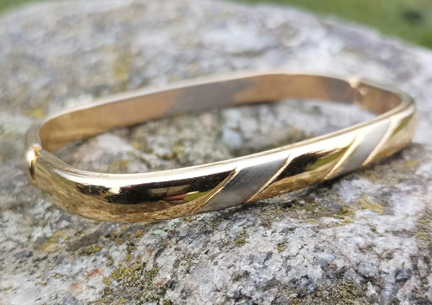 Vintage Gold Plated Rectangle Bangle