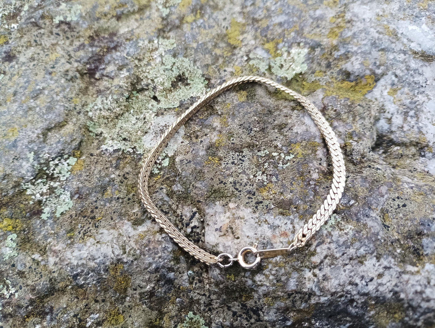 Gold Plated Flat Link Chain Bracelet