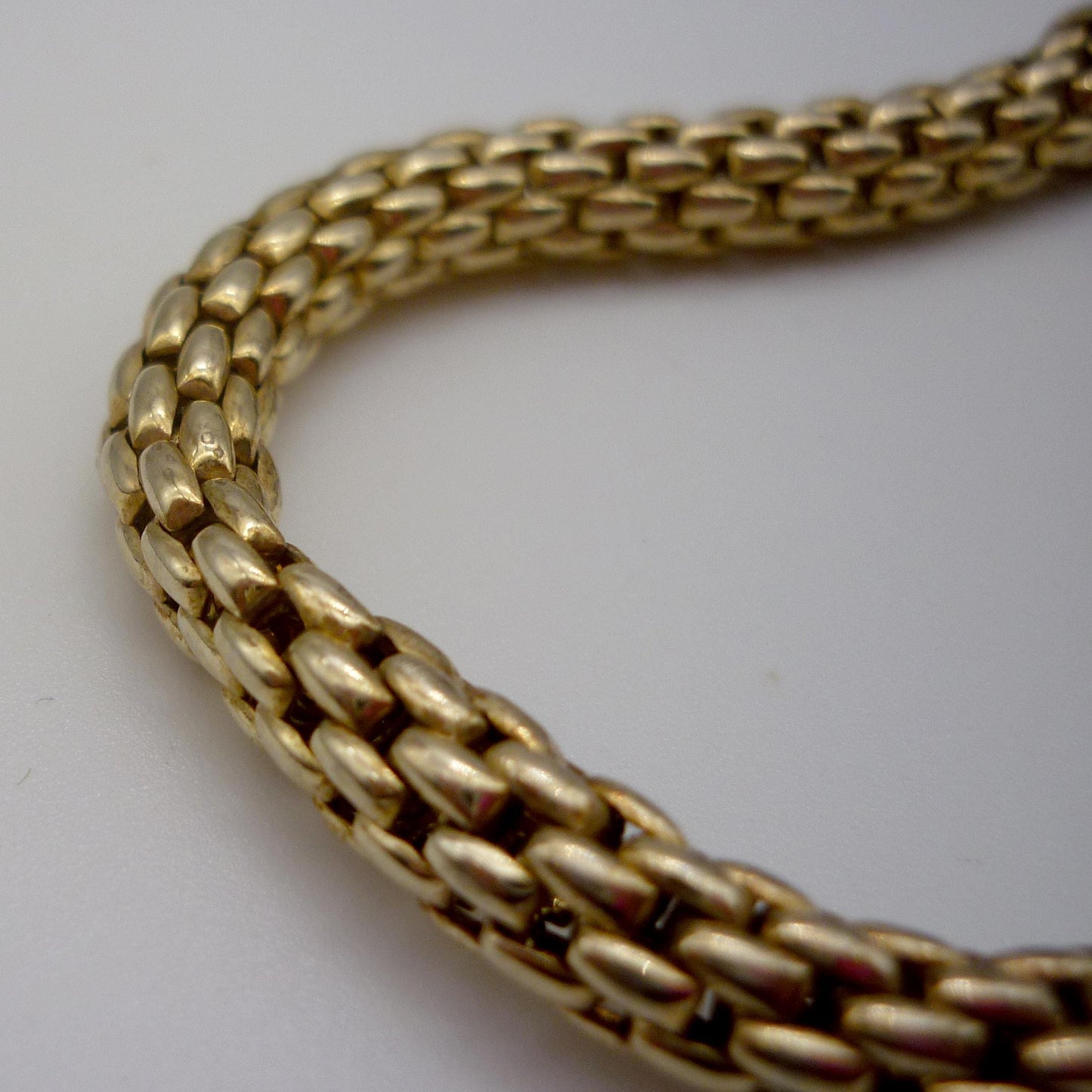Gold Plated Sterling Silver Mesh Link Bracelet