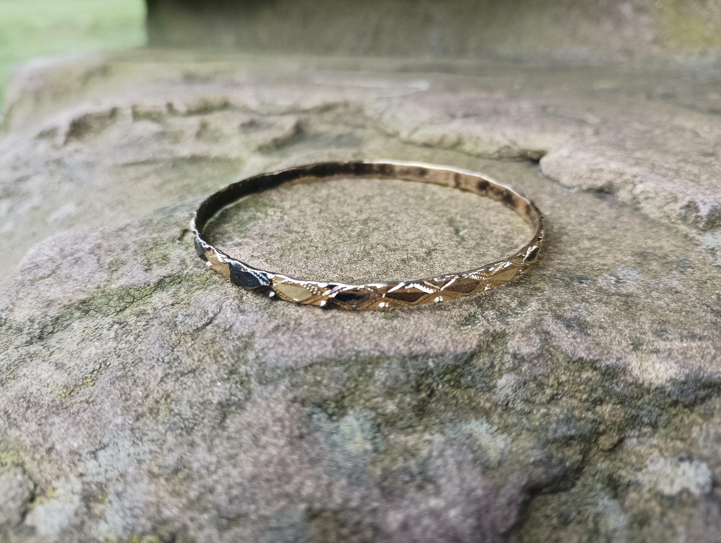 Set of Three Vintage Brass Bangles For Women