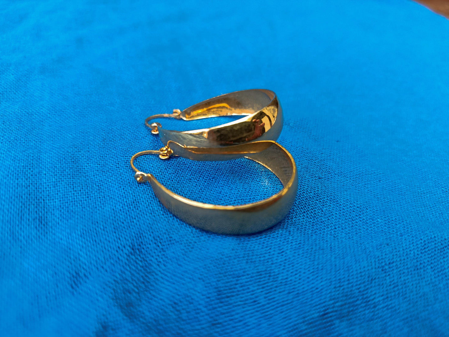Vintage Gold Plated Creole Hoop Earrings