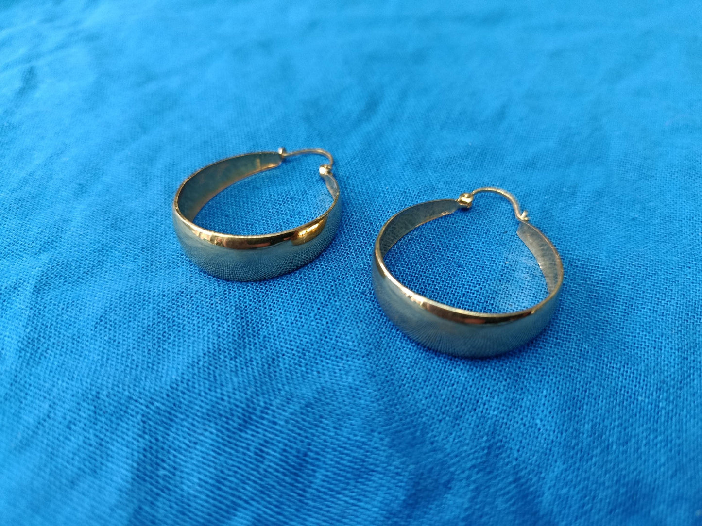 Vintage Gold Plated Creole Hoop Earrings