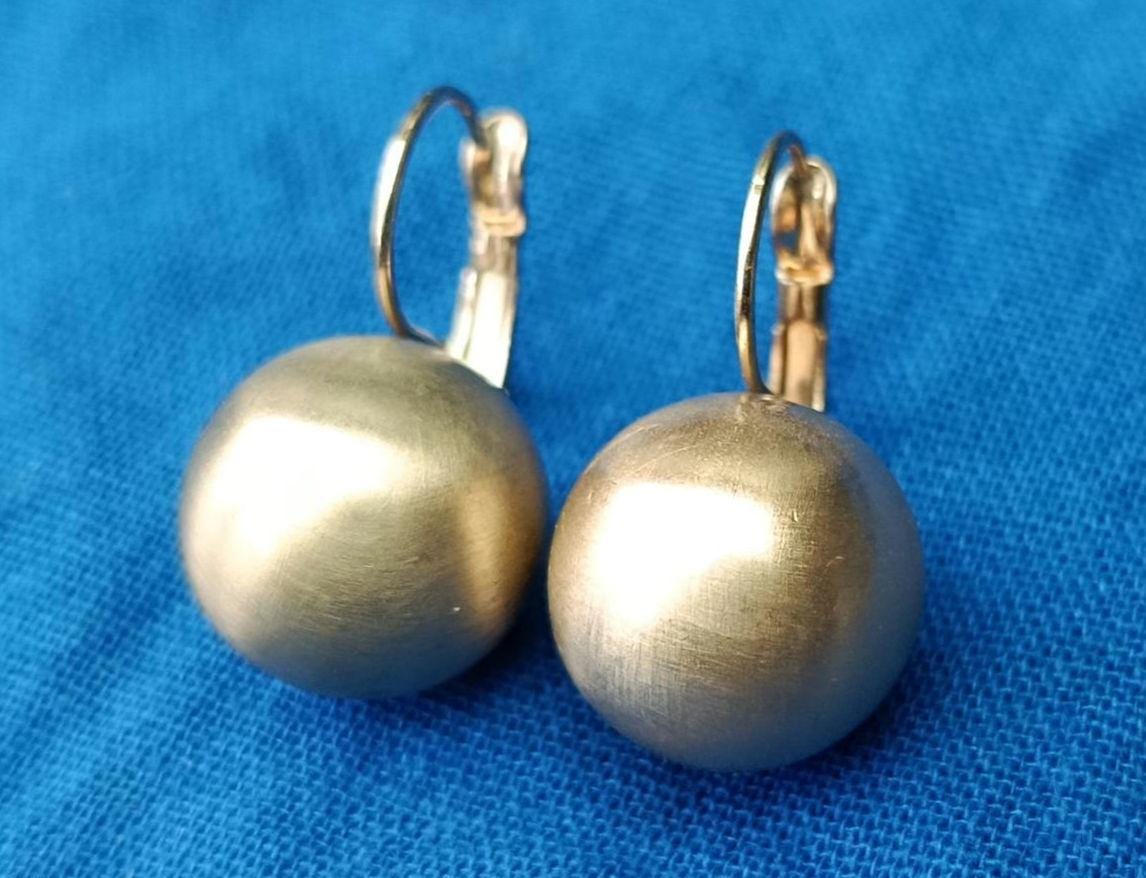 Vintage Gold Plated Sphere Earrings