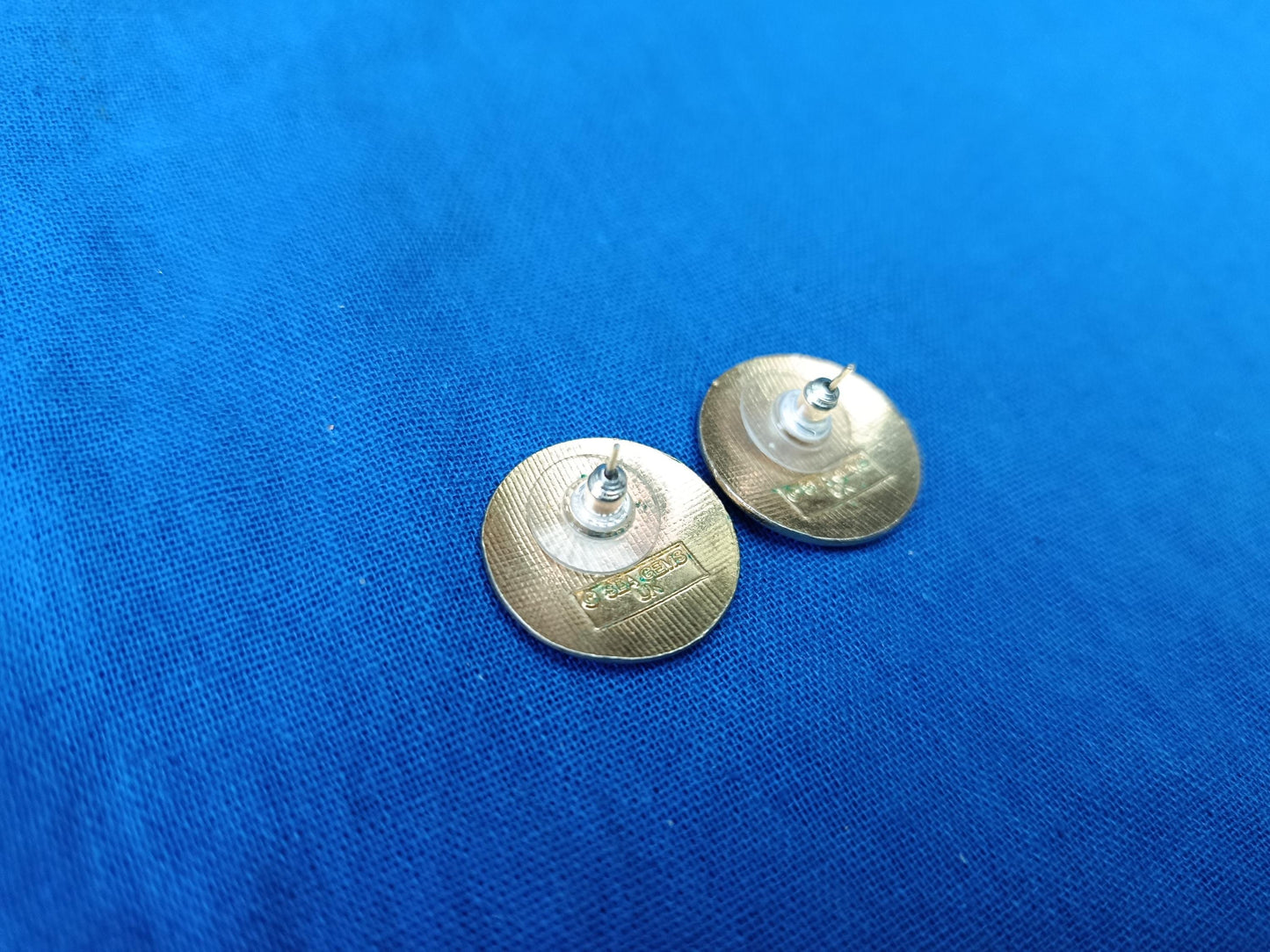 Vintage Gold Plated Cloisonné Enamel Floral Stud Earrings by Sea Gems UK