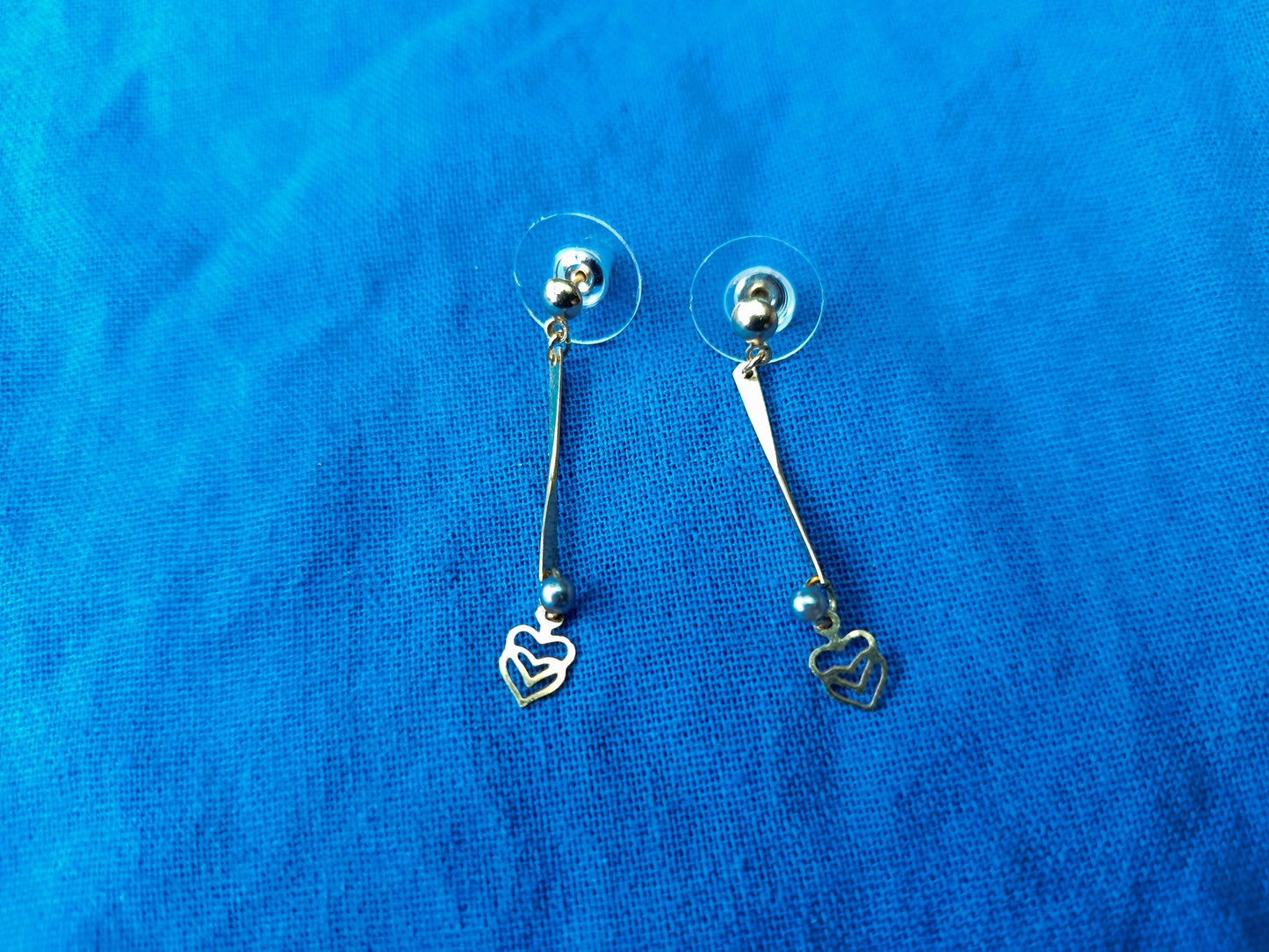 Vintage Gold Plated Double Heart Earrings