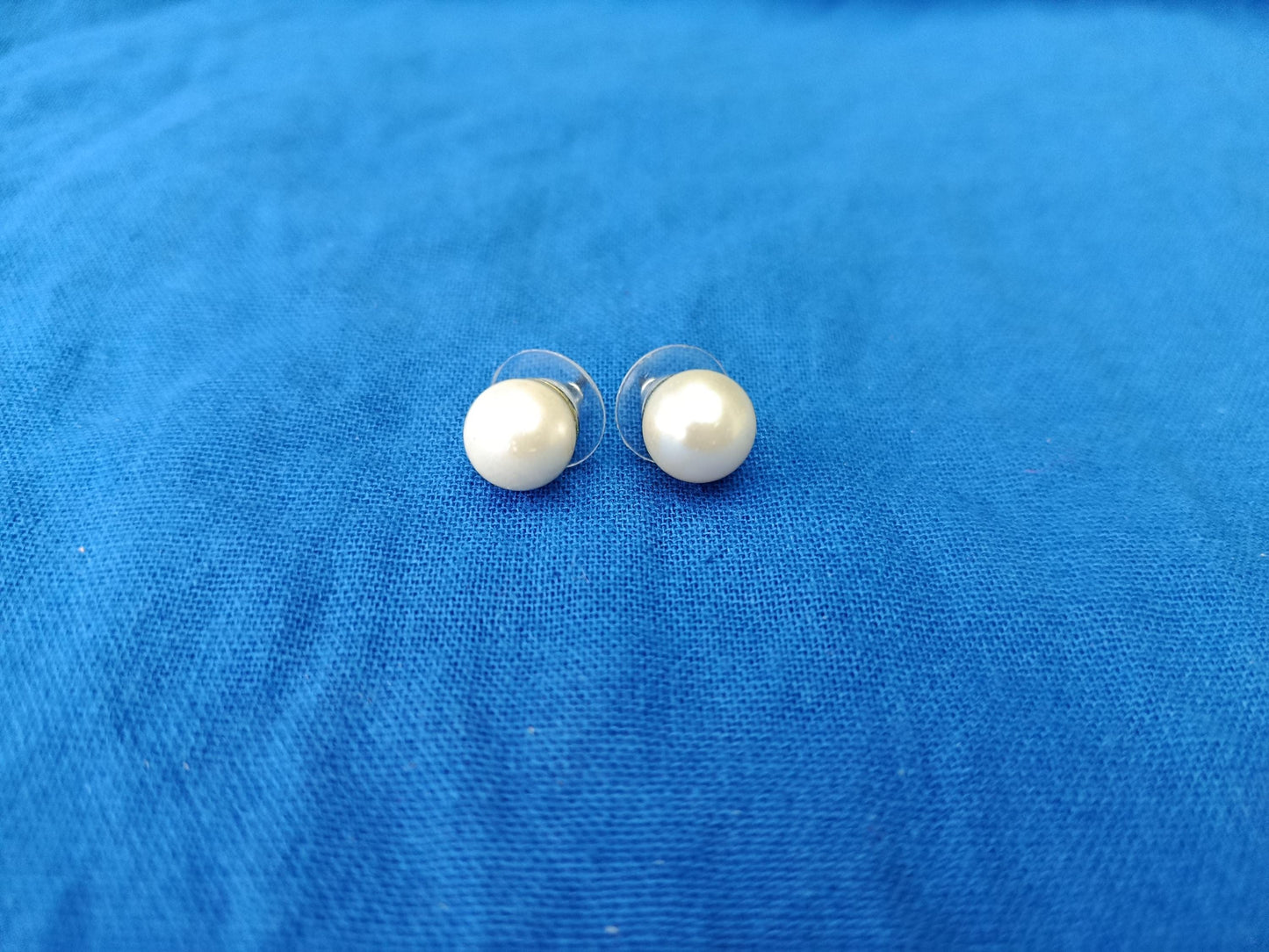 Vintage Mid Century Faux Pearl Stud Earrings