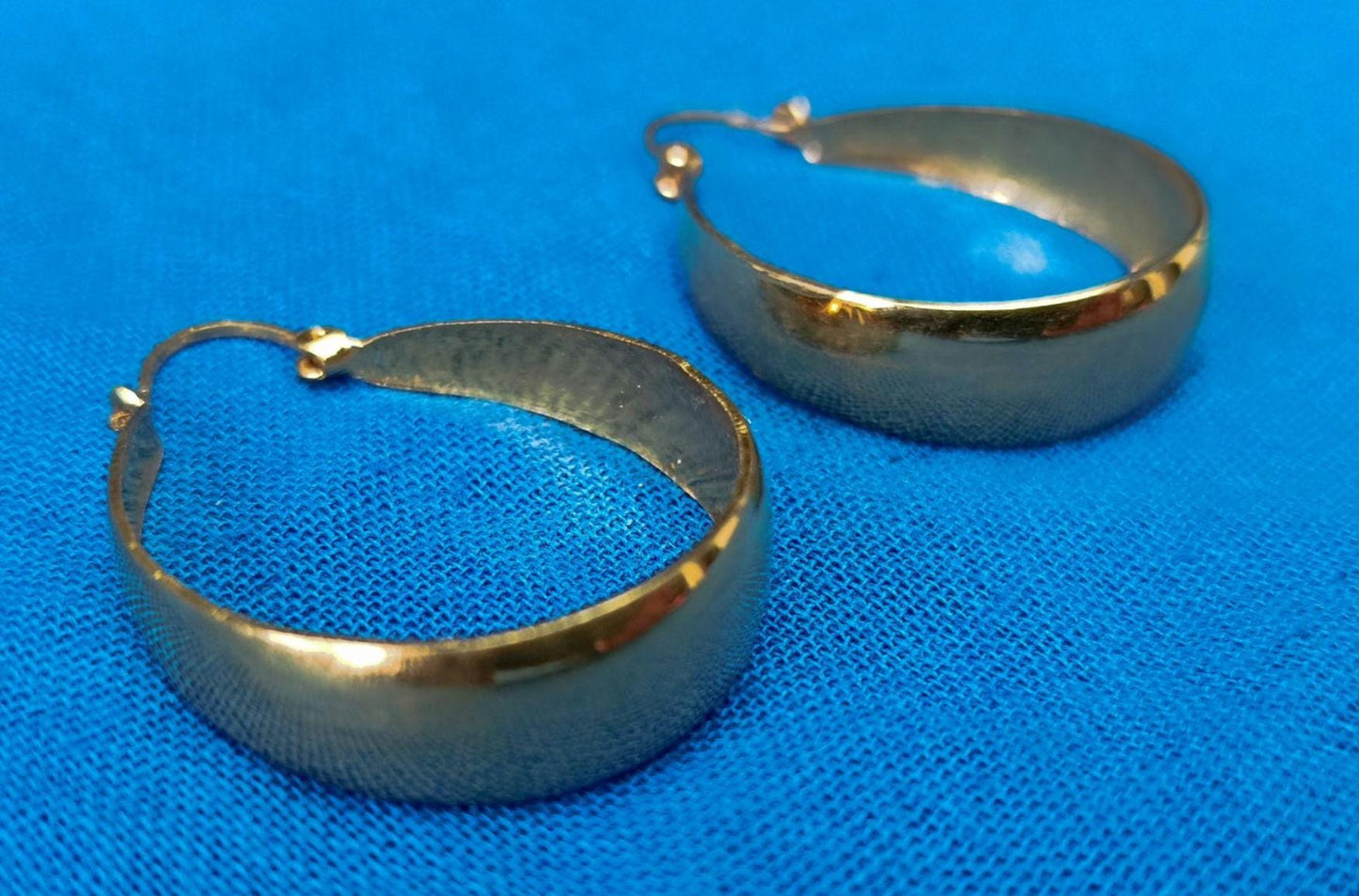 Vintage Gold Plated Creole Hoop Earrings