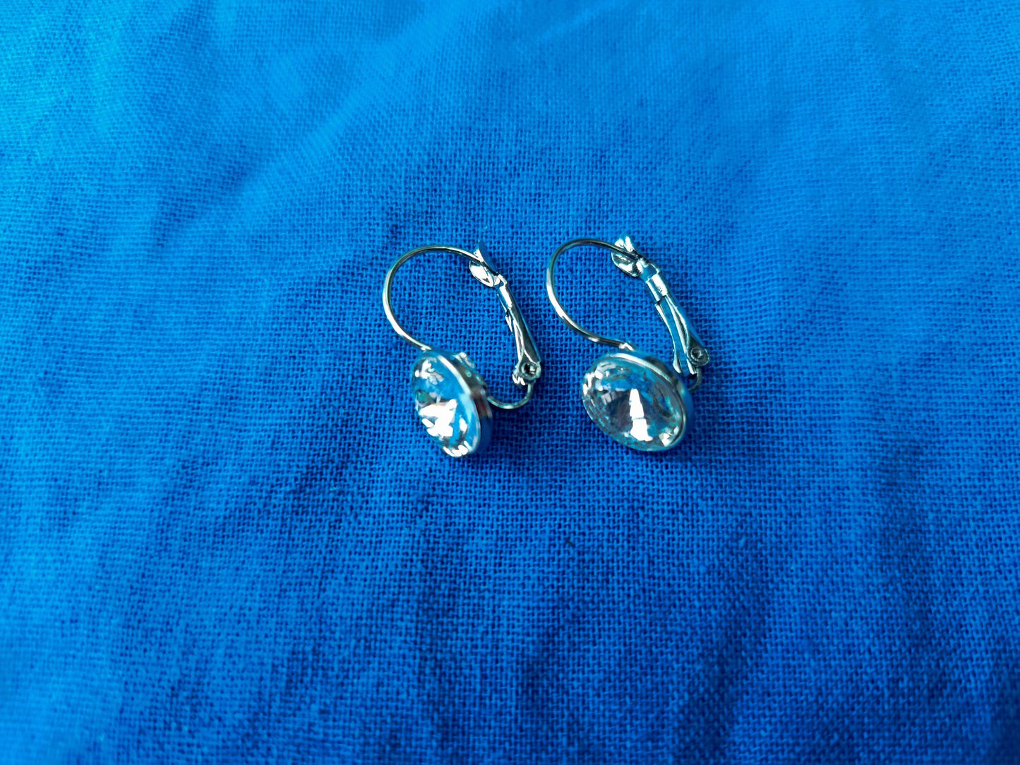 Vintage Rhodium Plated Crystal Dangle Earrings