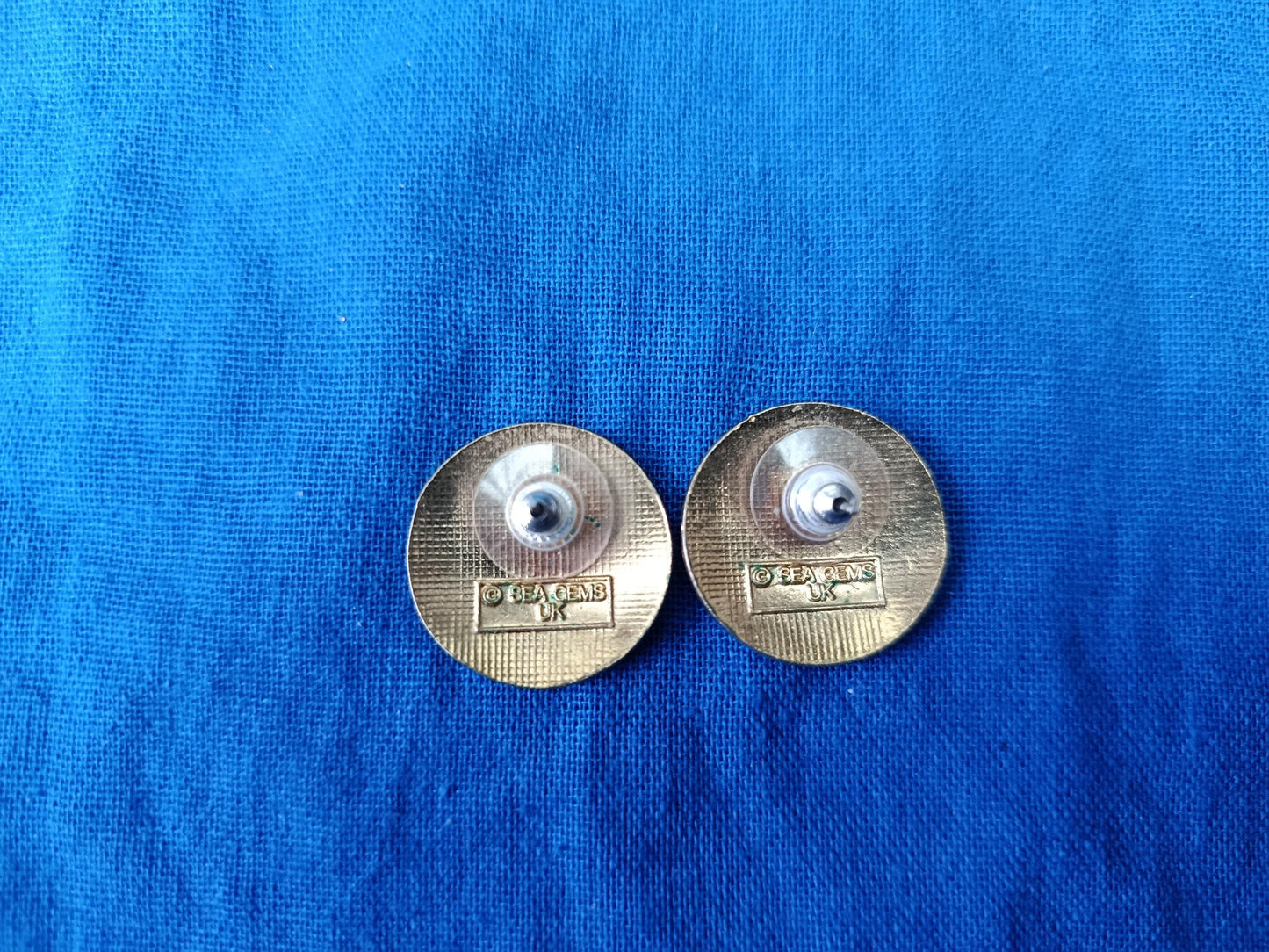 Vintage Gold Plated Cloisonné Enamel Floral Stud Earrings by Sea Gems UK