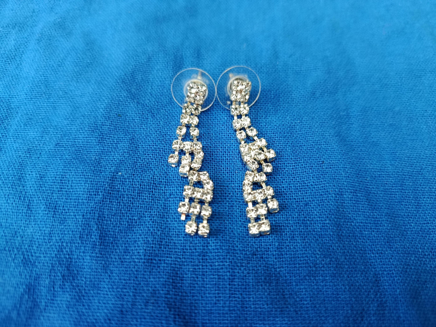 Vintage Art Deco Style Rhinestone Dangle Earrings