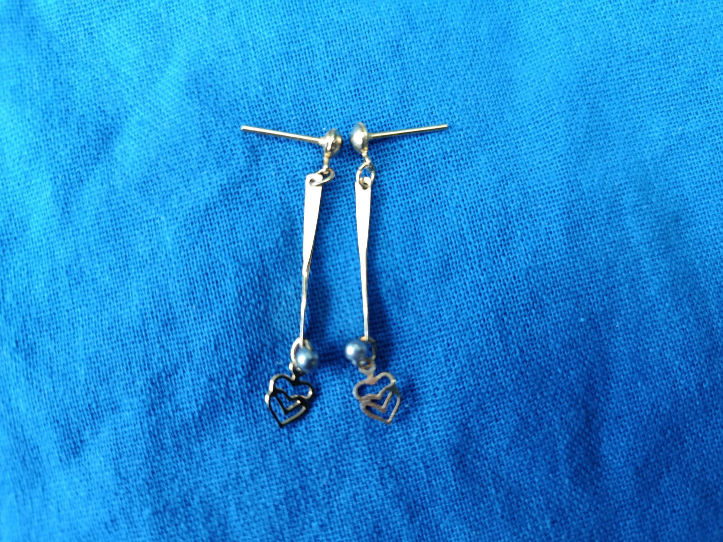 Vintage Gold Plated Double Heart Earrings