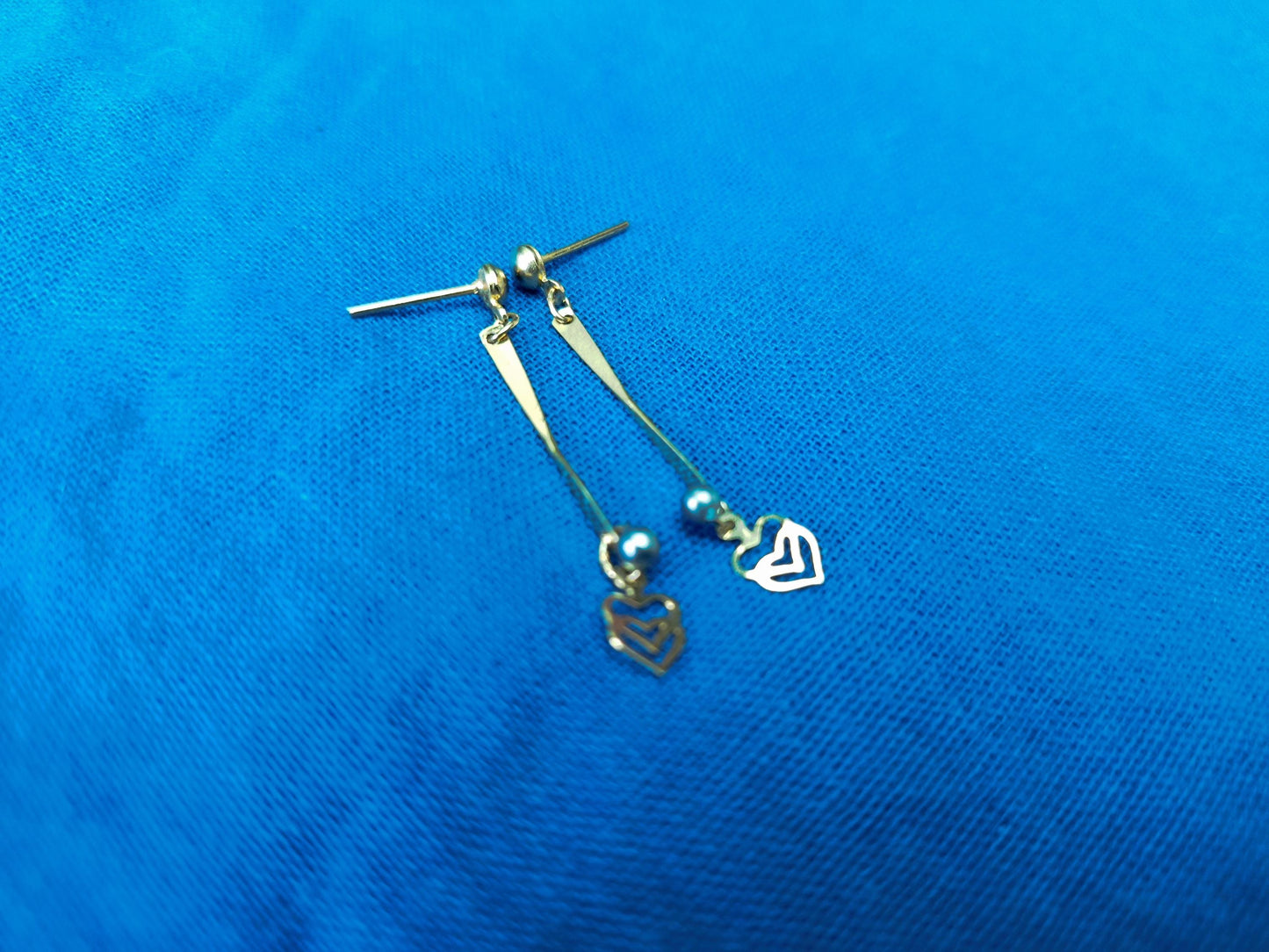Vintage Gold Plated Double Heart Earrings