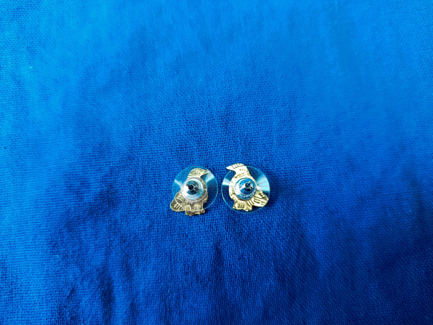 Vintage Gold Plated Cloisonné Enamel Penguin Stud Earrings