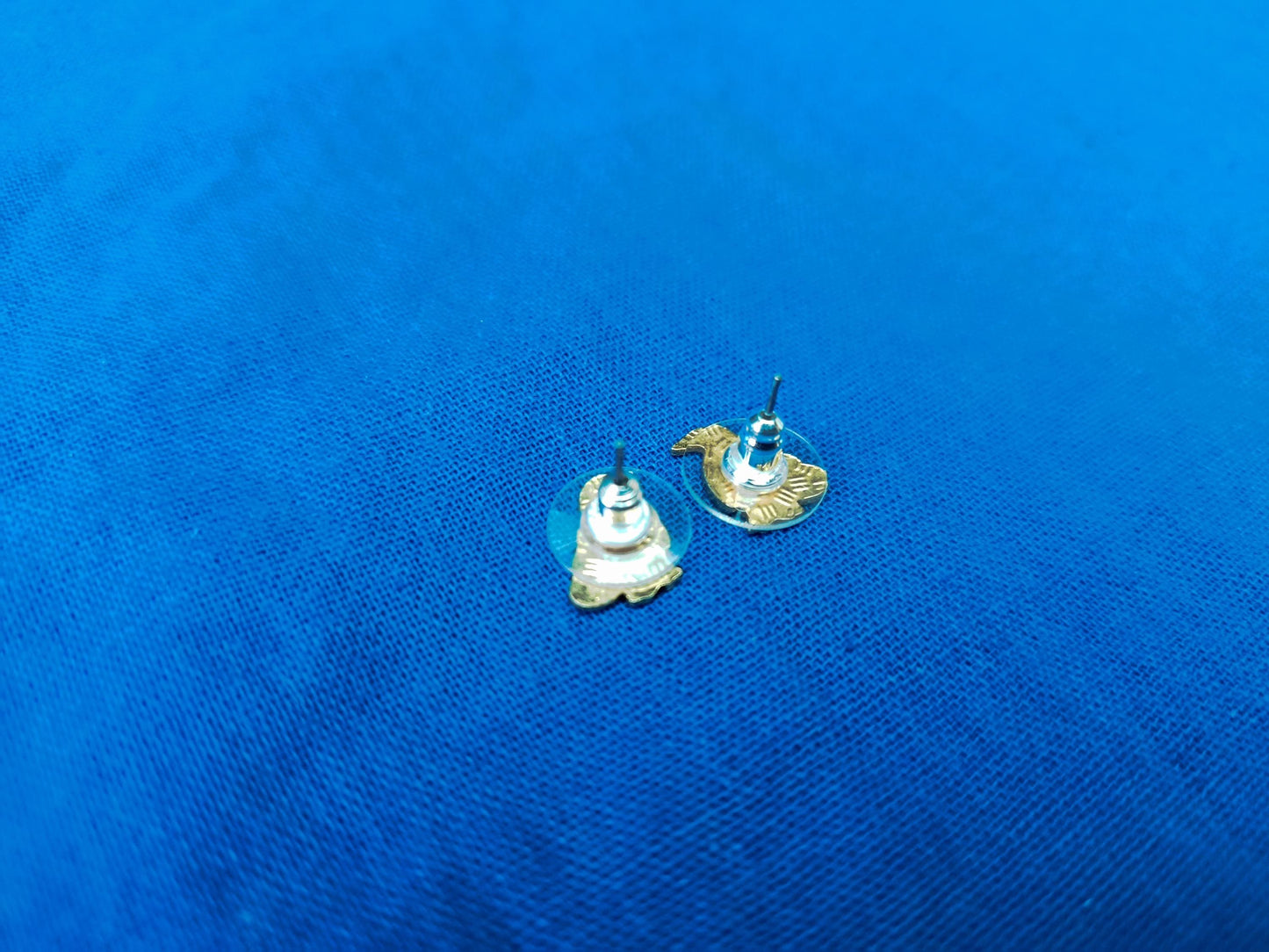Vintage Gold Plated Cloisonné Enamel Penguin Stud Earrings