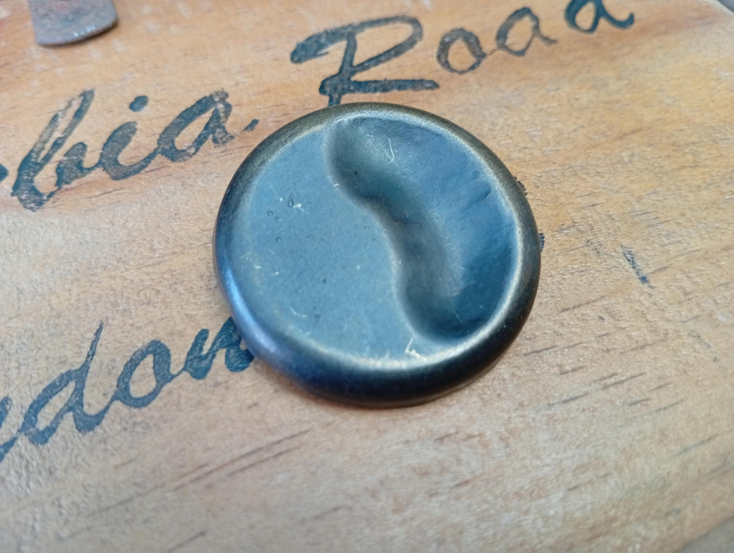 Antique Early Twentieth Century Abstract Pressed Metal Brooch